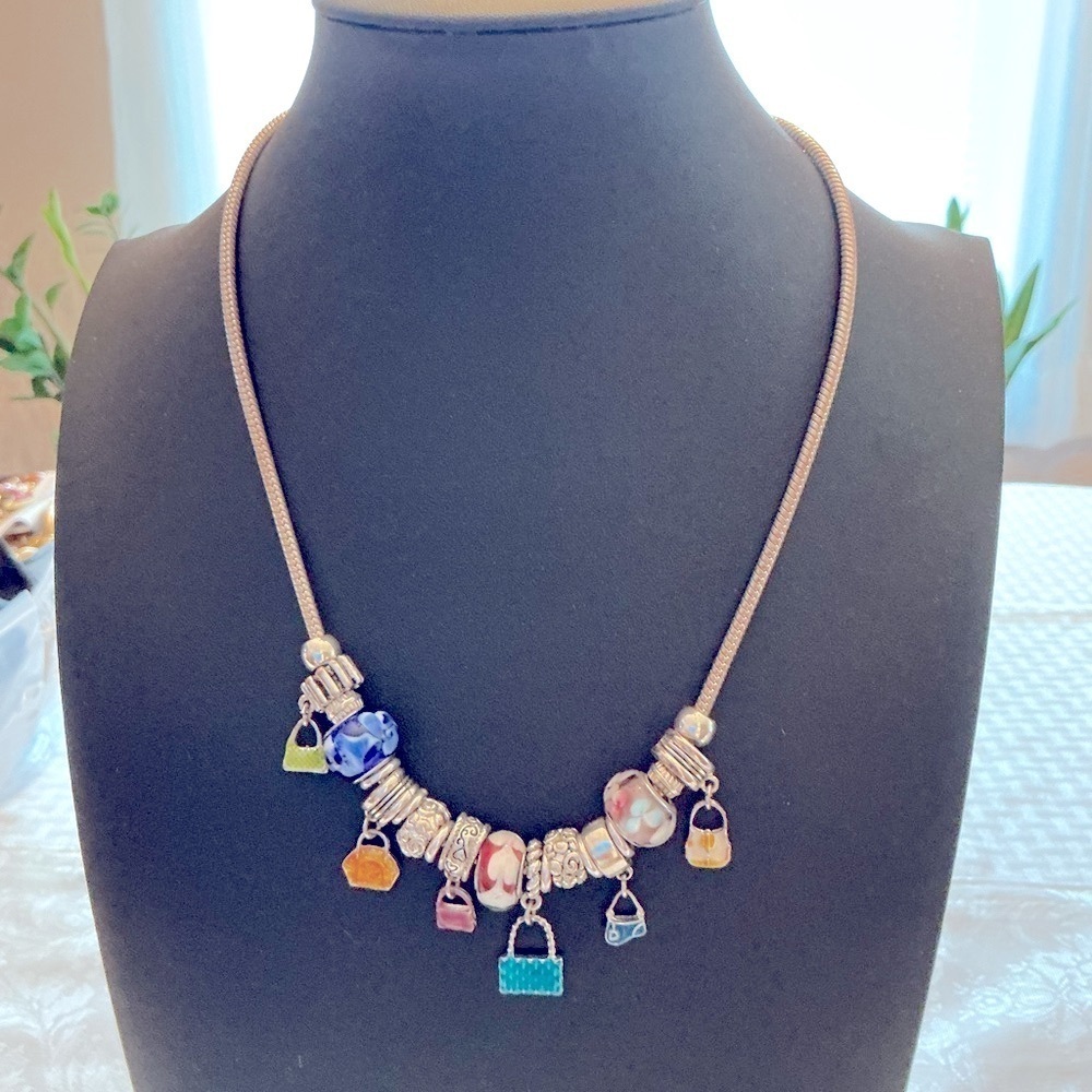 Brighton Authentic Vintage Charm Silver and Gold Tone Necklace